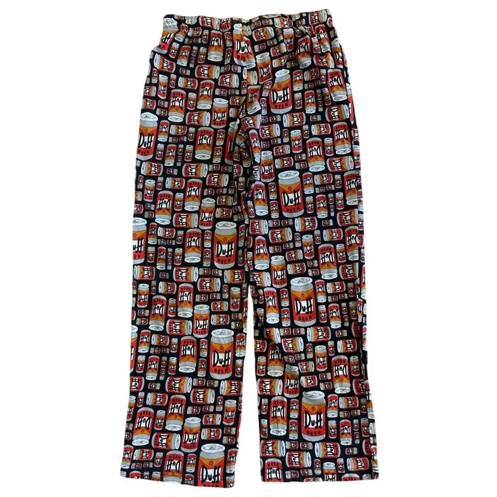 The Simpsons Duff Beer Mens M Pajama Pants Lounge All Over Print